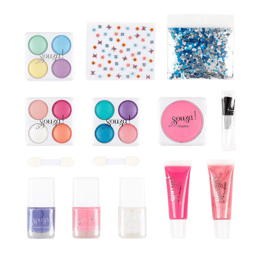 Souza Makeup Set for Kids, Beauty Luxe - Blue/Silver Hair Glitter