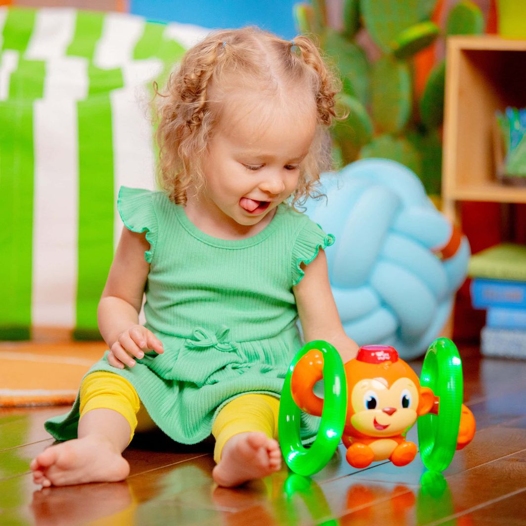 Bright Starts Baby Toy, Roll &amp; Glow Monkey