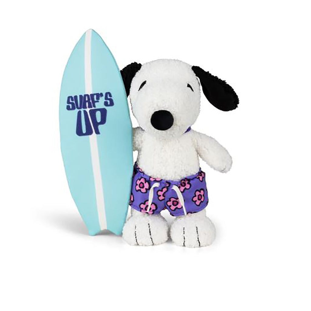 Snoopy Bamse med surfbræt, 22 cm