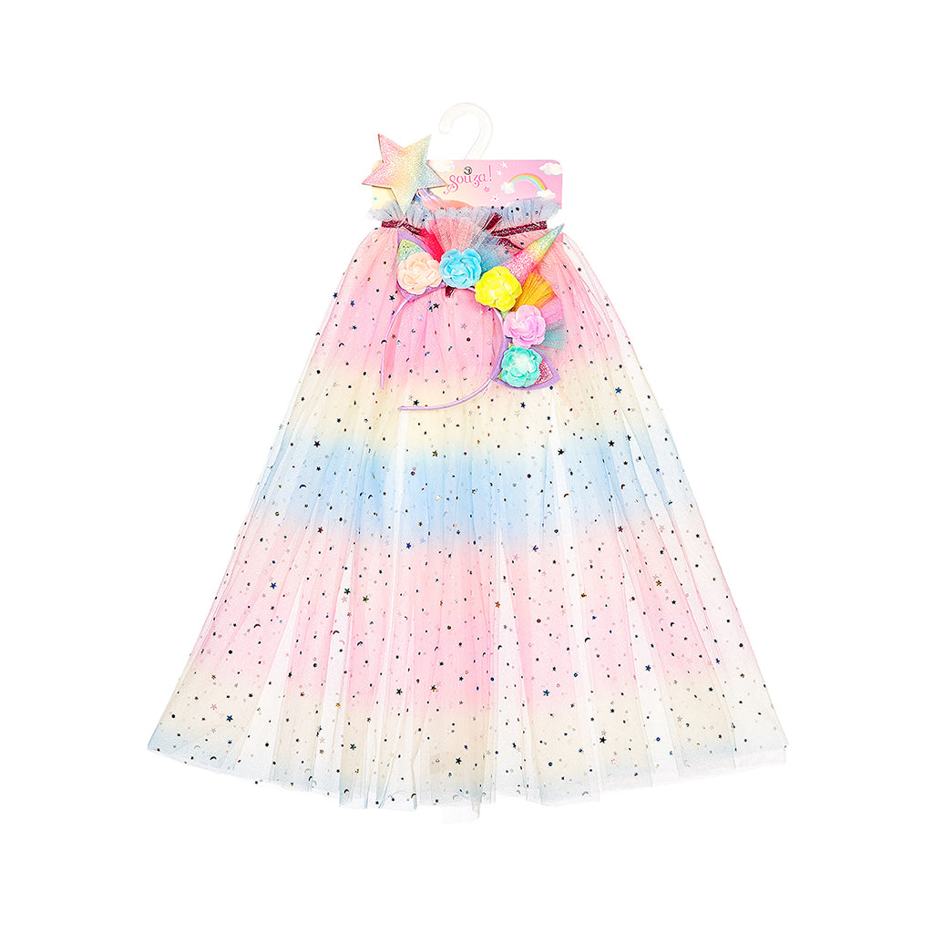 Souza Unicorn Cape with Tiara and Wand - Size 3-7 Years