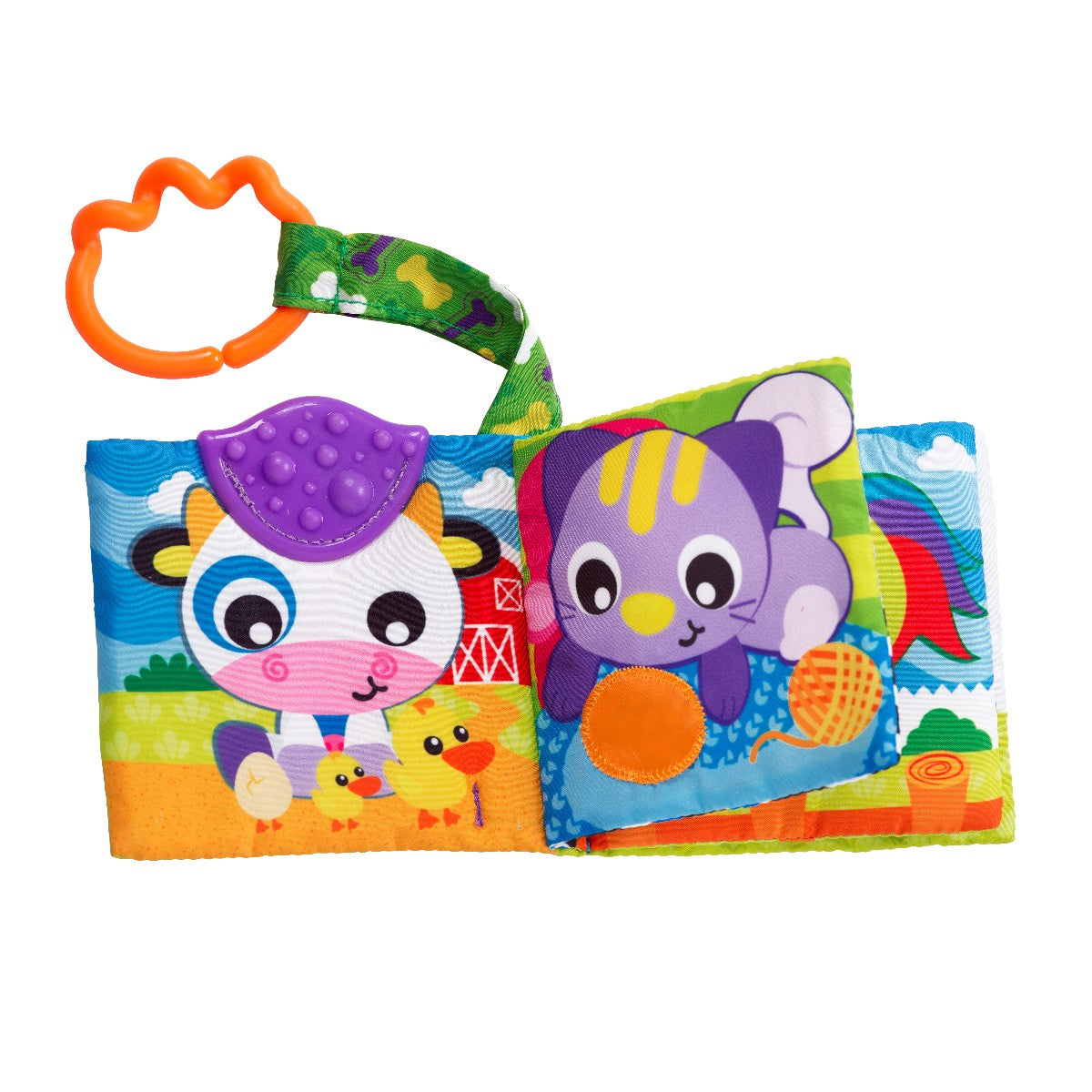 Playgro Baby Toy, Farmyard Teething Book with Hanger