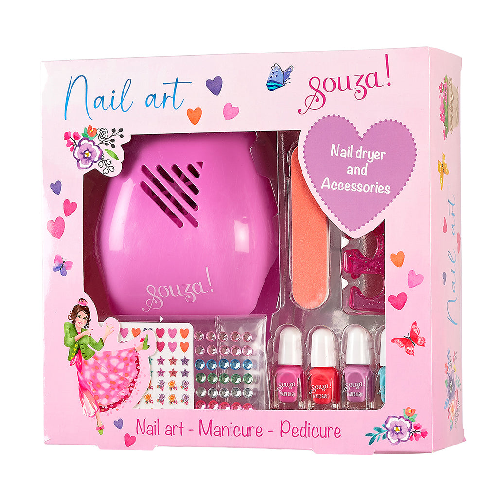 Souza Nail Set with Dryer and Nail Polishes