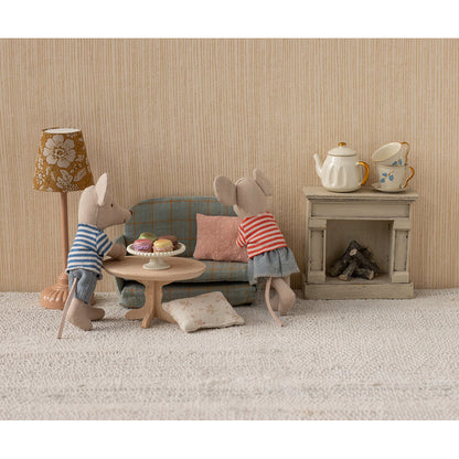 Maileg Doll Accessories, Oval Coffee Table for Mice - Natural