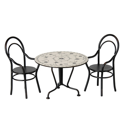 Maileg Doll Accessories for Rabbits, Dining Table with 2 Chairs - Miniature