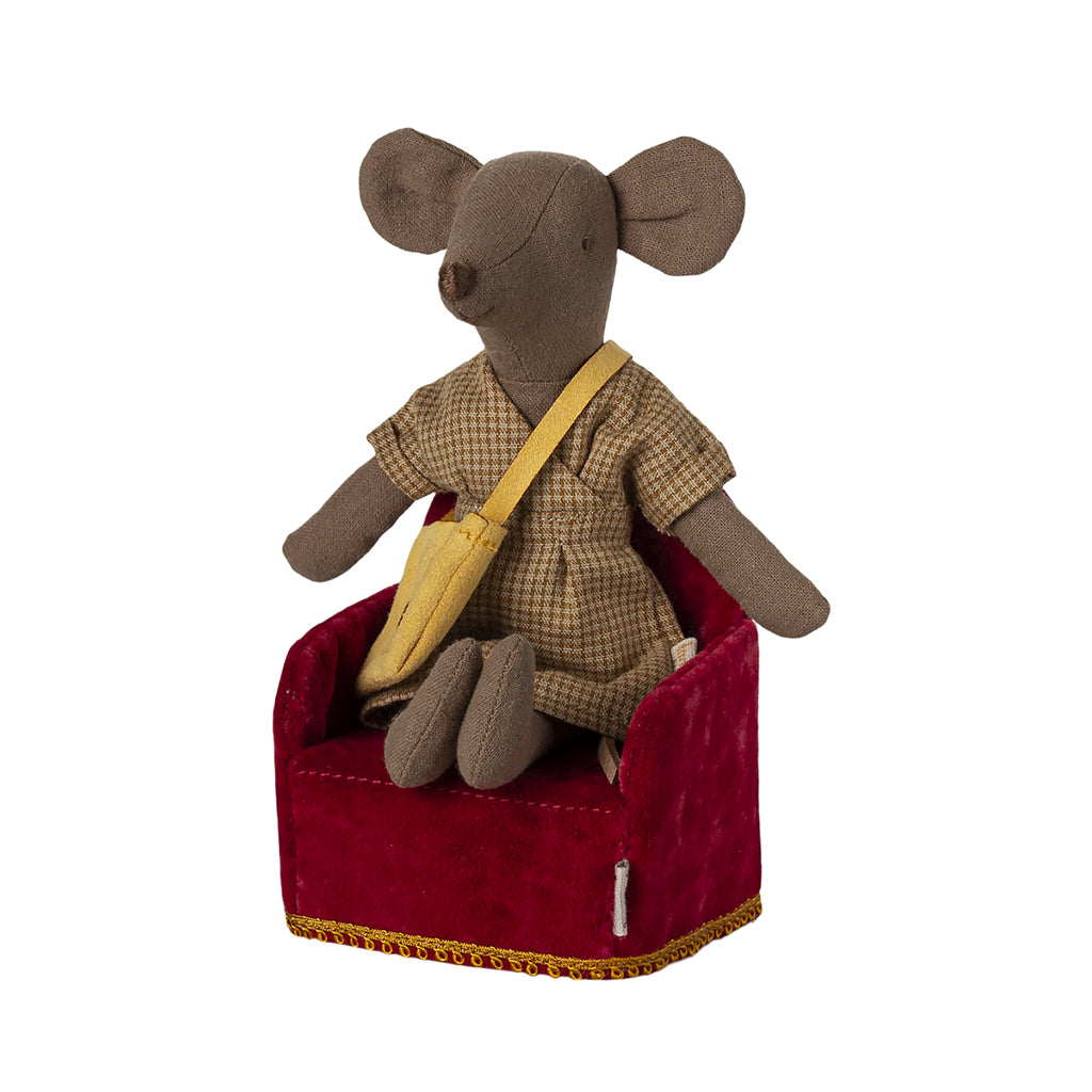 Maileg Doll Accessories for Mice, Foldable Chair - Red