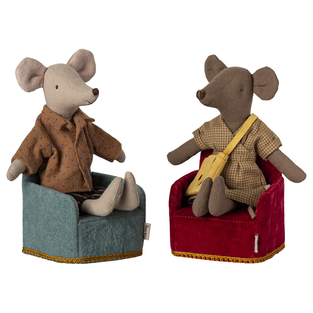 Maileg Doll Accessories for Mice, Foldable Chair - Red