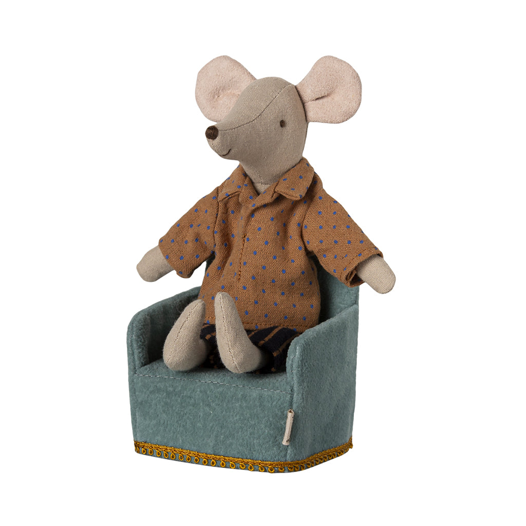 Maileg Doll Accessories for Mice, Folding Chair - Mint