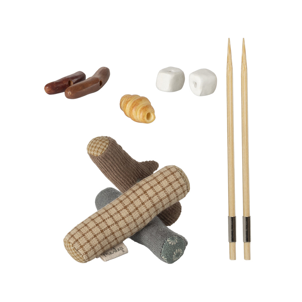 Maileg dukketilbehør til mus, Bålsæt