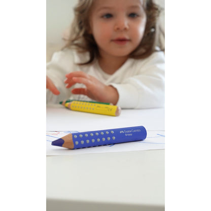 Faber-Castell, Grippy Jumbo Colored Pencils 6 pcs + 1 Pencil Sharpener