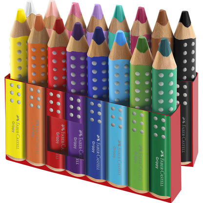 Faber-Castell Grippy Jumbo Colored Pencils Set - 16 Pieces with Sharpener