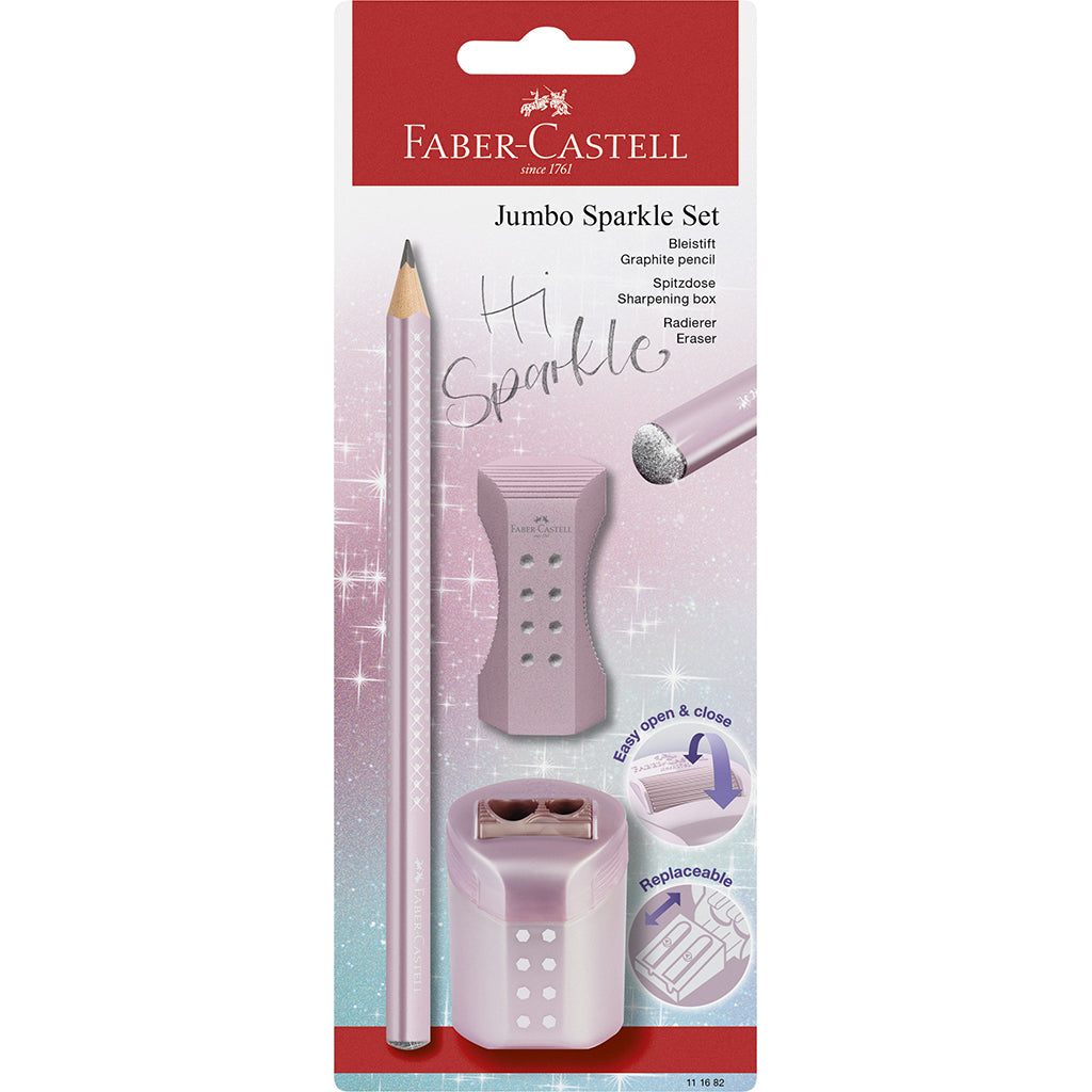 Faber-Castell 3-in-1 Jumbo Sparkle Set, Rose
