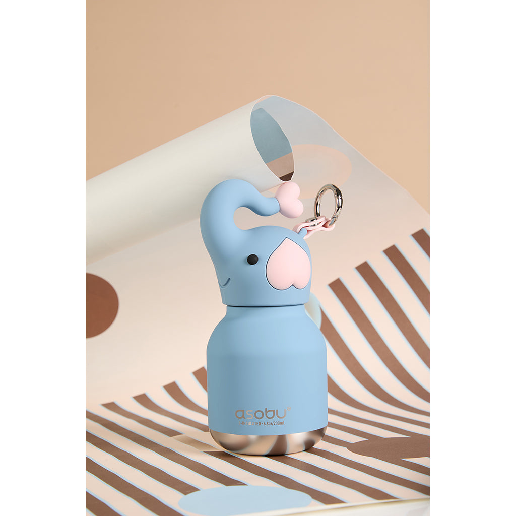 Asobu Bestie Mini Thermo Drinking Bottle with Keychain, 200 ml – Elephant