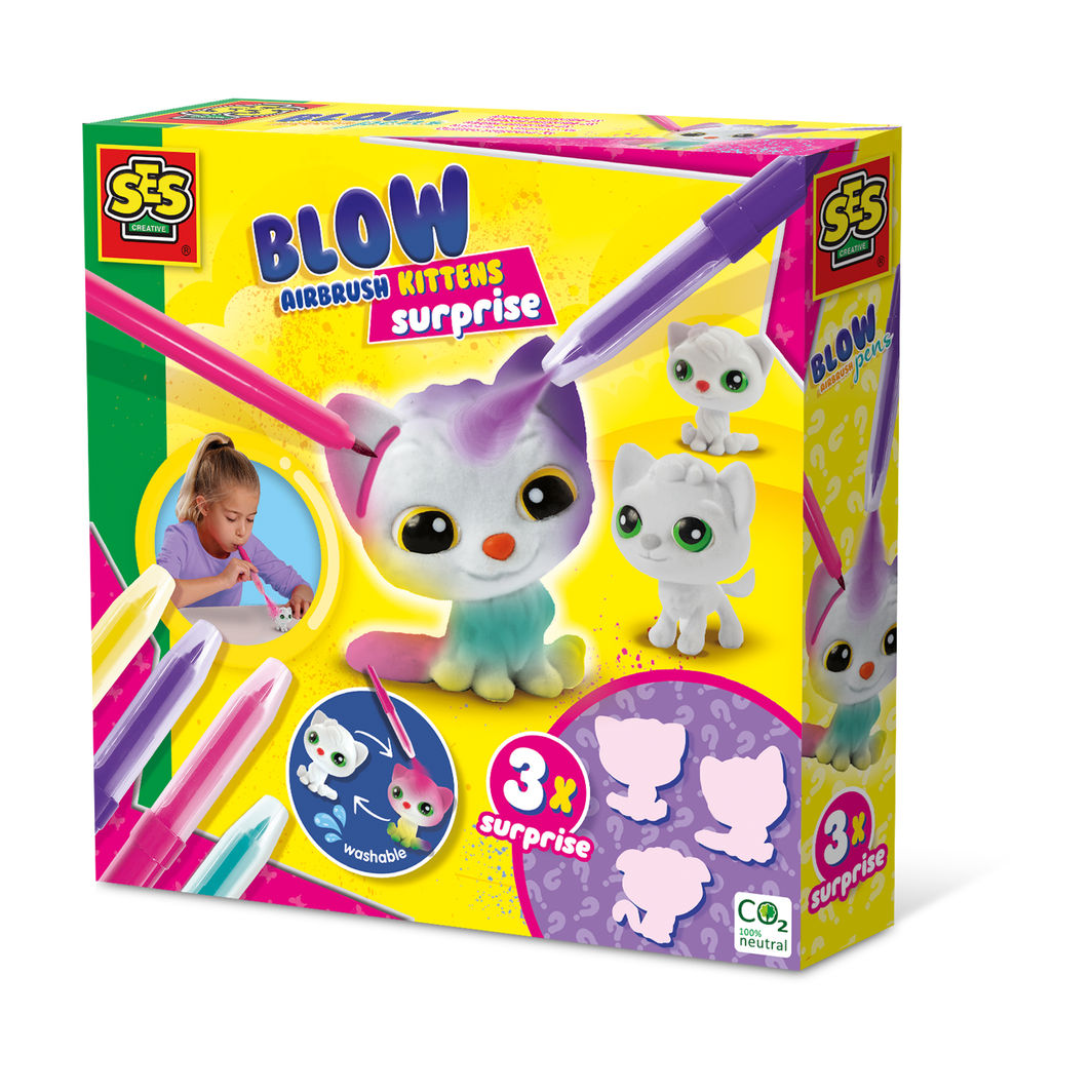 SES Creative Blow Pens, Decorate 3 Kittens
