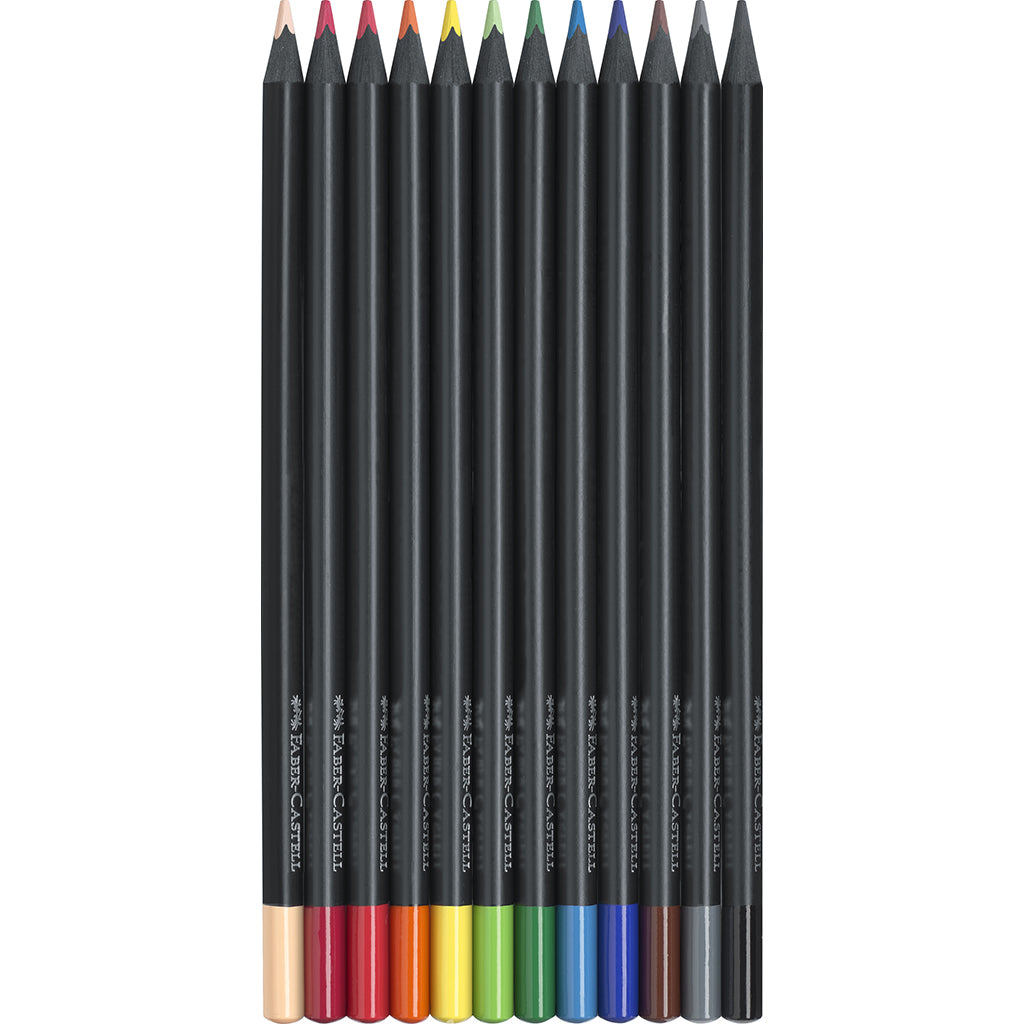 Faber-Castell, Black Edition, 12 Colored Pencils – Assorted Colors