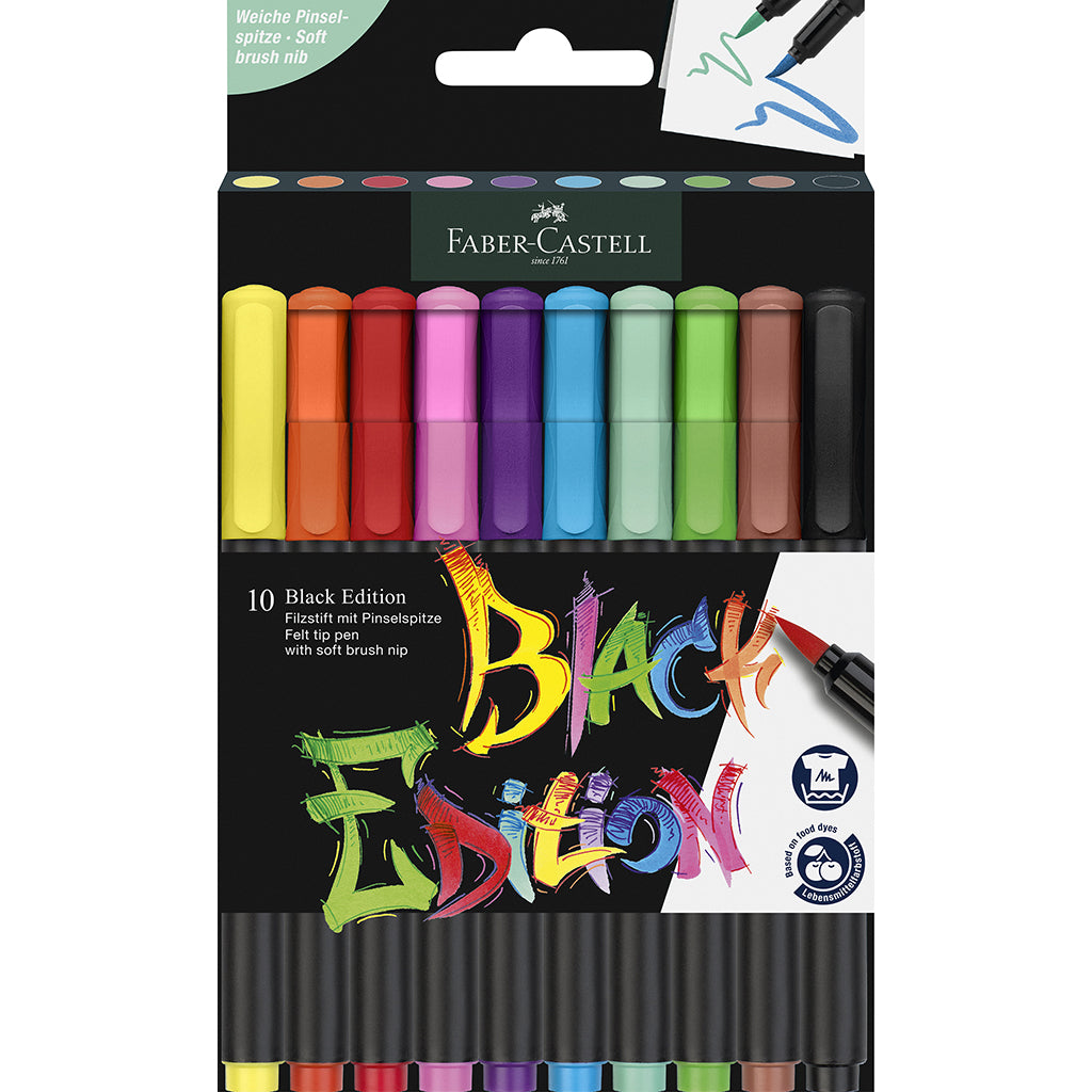 Faber-Castell, Black Edition brush tip markers, set of 10
