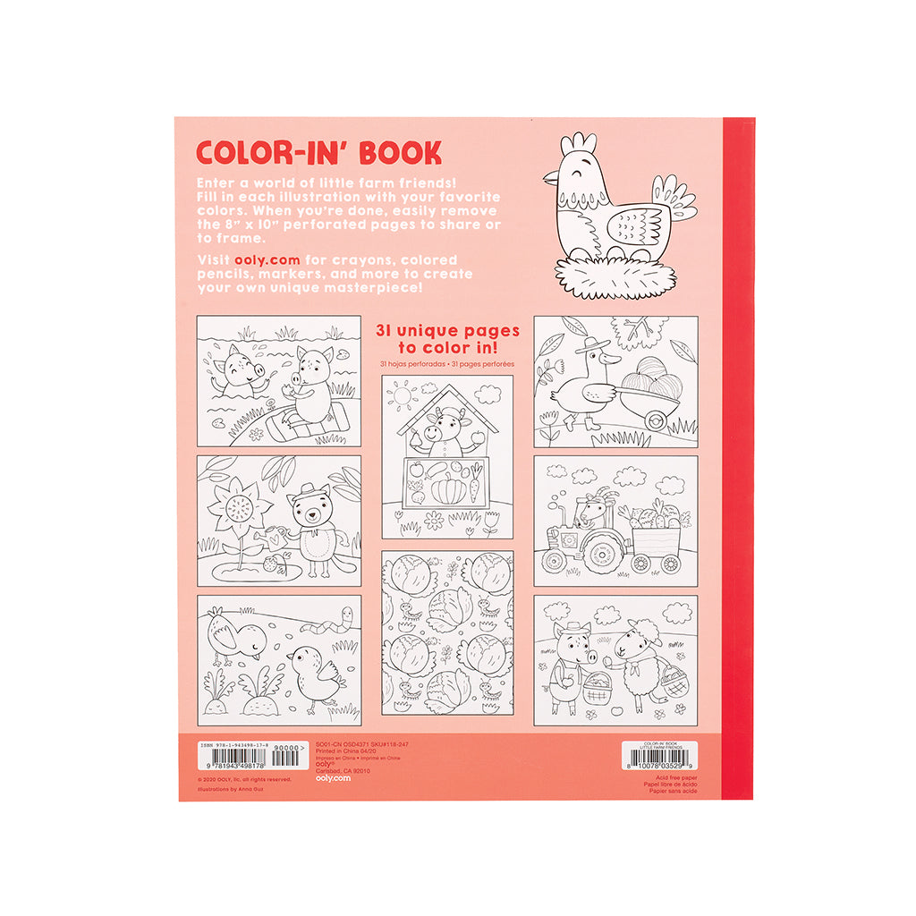Ooly Coloring Book, Little Farm Friends