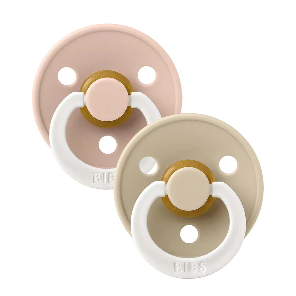 Bibs Natural Rubber Pacifiers, Size 2, 2-Pack – GLOW Blush/Vanilla