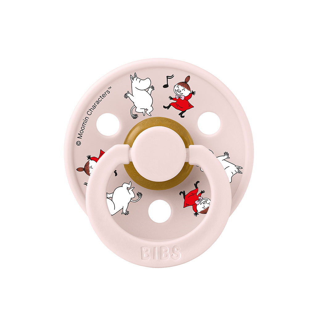 Bibs Natural Rubber Pacifiers, 2-Pack, Size 2 - Moomin, Dancing Candy - Apple Mix