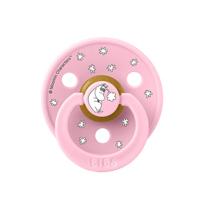 Bibs Natural Rubber Pacifier, 2-Pack, Size 2 - Moomin, Dreaming - Baby Pink Mix