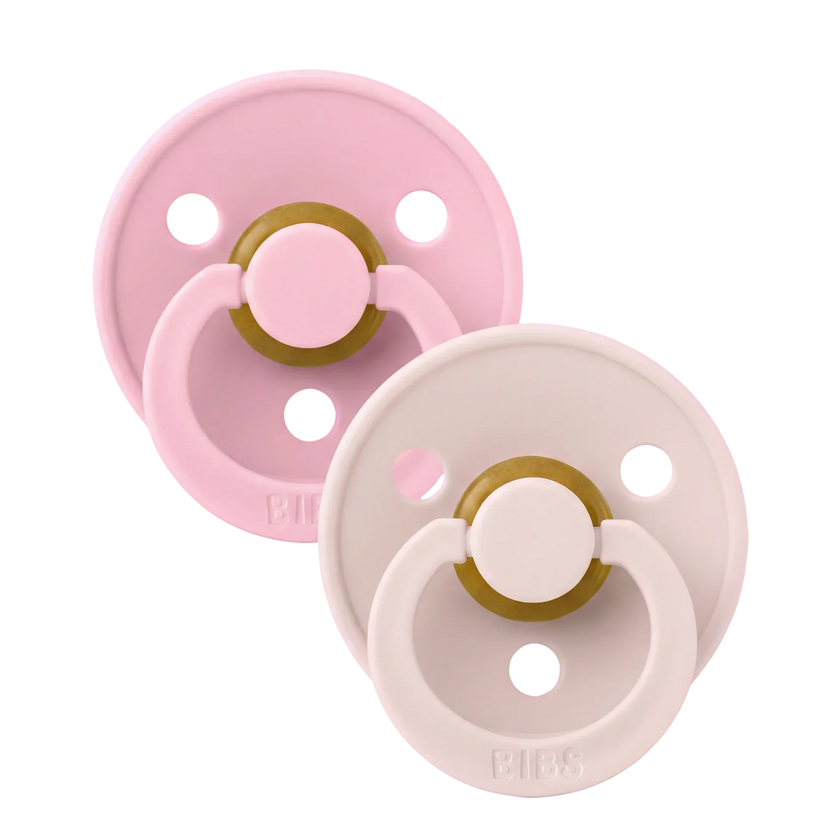 Bibs natural rubber pacifiers, size 2, 2-pack – Petal/Baby Pink