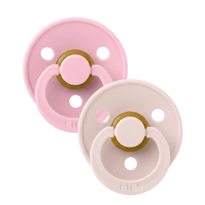Bibs natural rubber pacifiers, size 2, 2-pack – Petal/Baby Pink