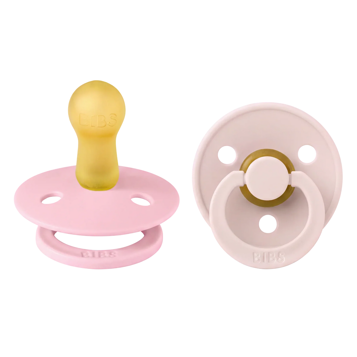 Bibs natural rubber pacifiers, size 2, 2-pack – Petal/Baby Pink