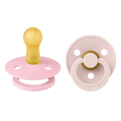 Bibs natural rubber pacifiers, size 2, 2-pack – Petal/Baby Pink