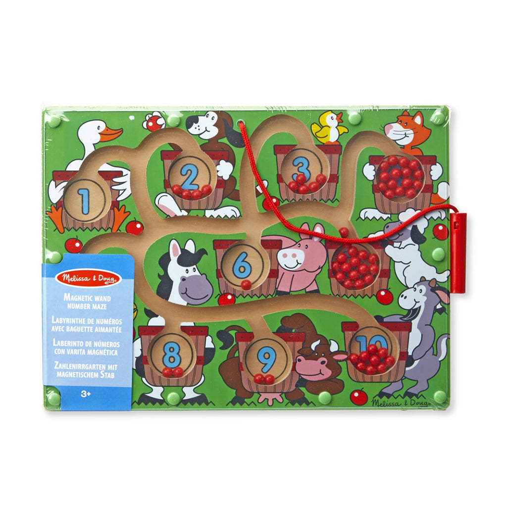 Melissa &amp; Doug Magnetic Wooden Maze Game – Count and Slide Apples