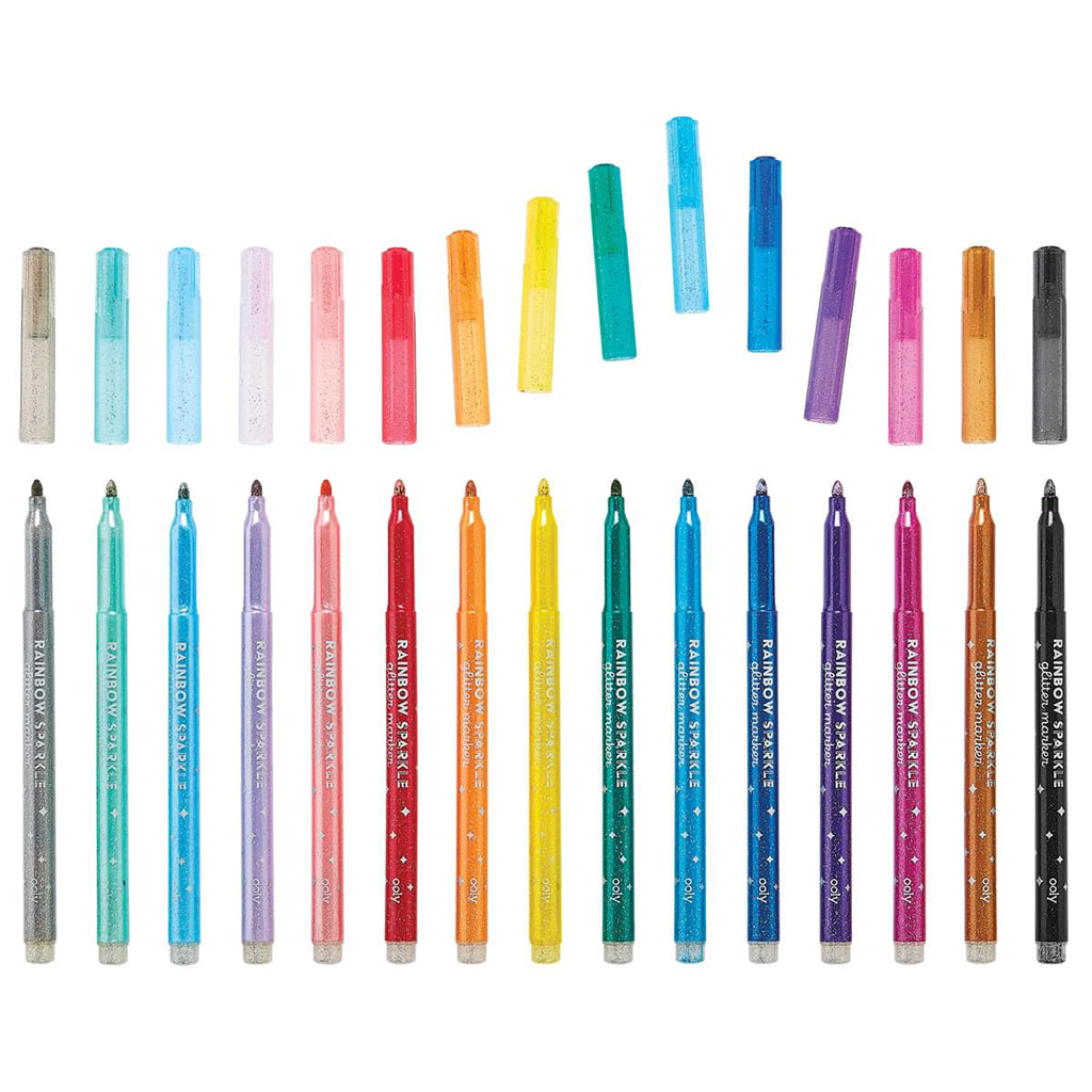 Ooly Rainbow Sparkle Glitter Markers, Set of 15