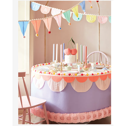 Meri Meri Garland, Pastel Bunting with Small Pom Poms 1.8 Meters