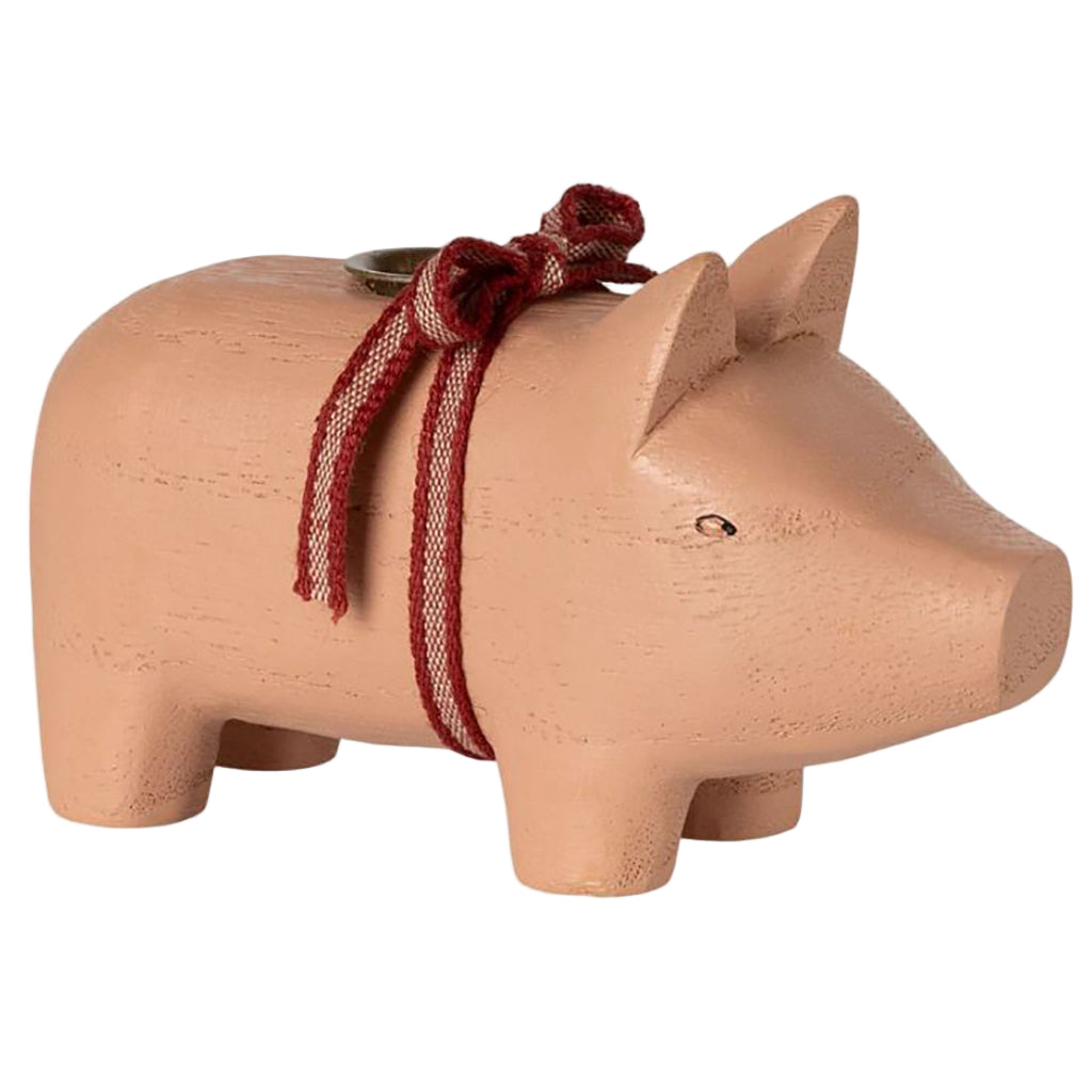 Maileg Candle Holder, Little Pig - Pink