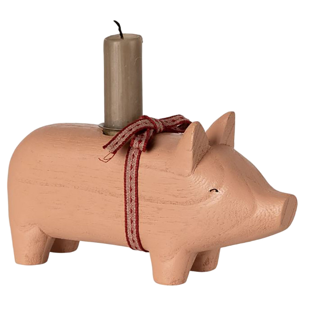 Maileg Candle Holder, Medium Gris - Pink