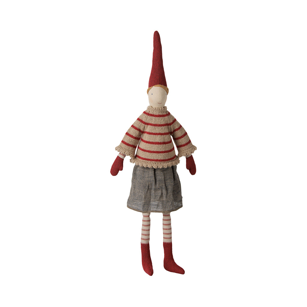 Maileg Nisse, Pixy str. 3, Pige - Stribet strikket sweater