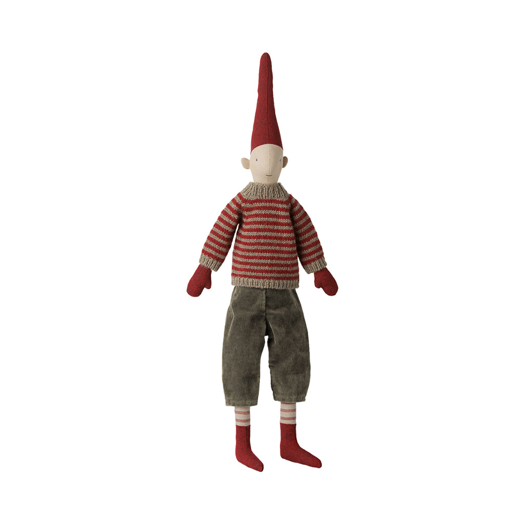 Maileg Nisse, Pixy str. 3, Dreng - Stribet strikket sweater