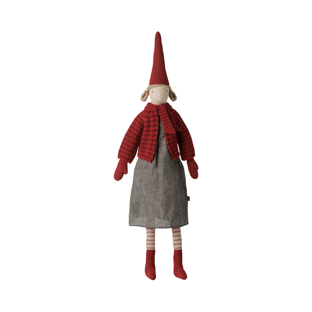Maileg Nisse, Pixy str. 4, Pige - Stribet strikket cardigan