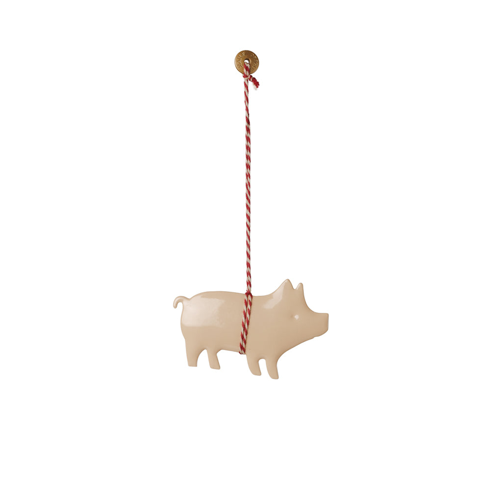 Maileg julepynt, Metalophæng, gris - Rosa