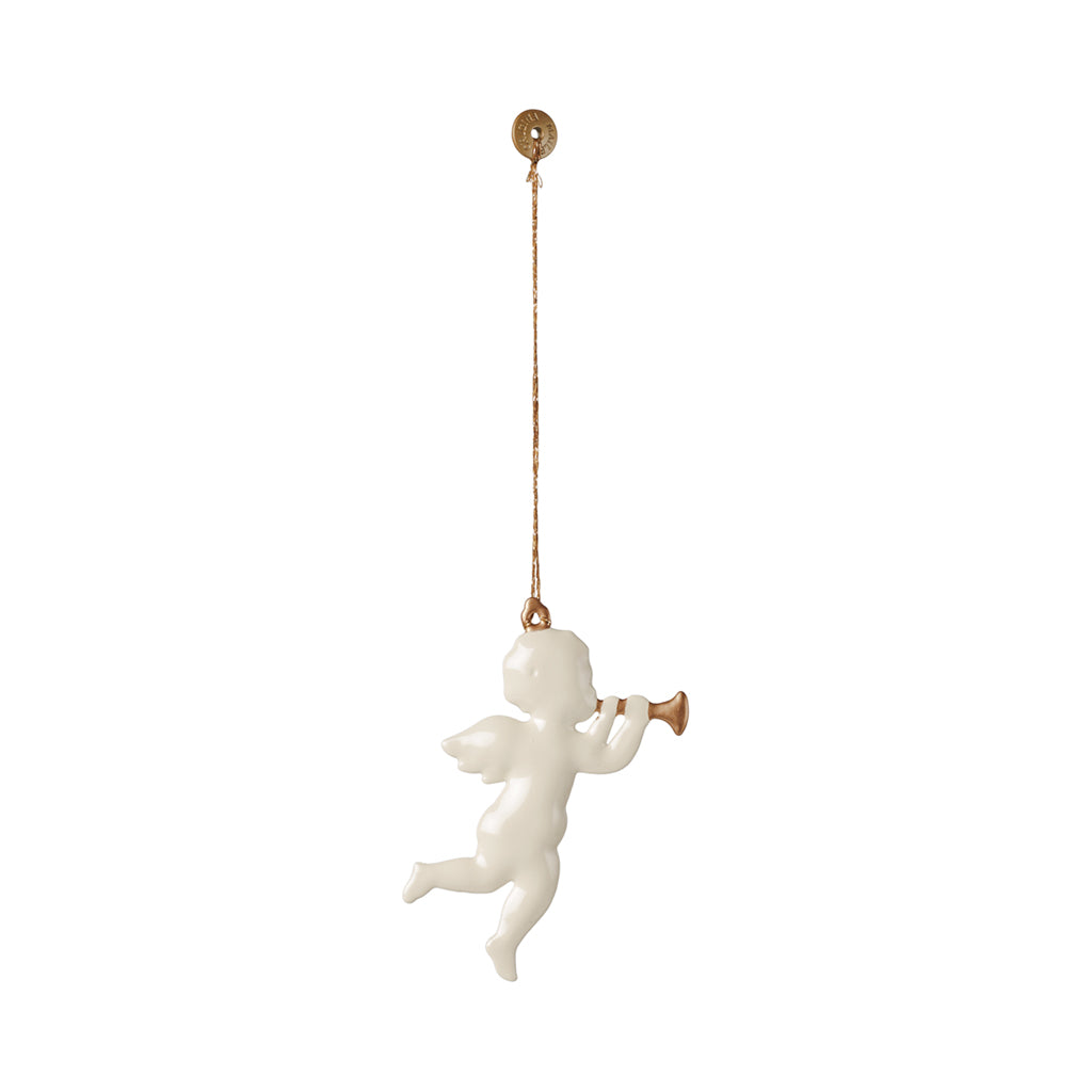 Maileg Christmas Ornament, Gift Box with Metal Hanger – Holy Night, Off-White