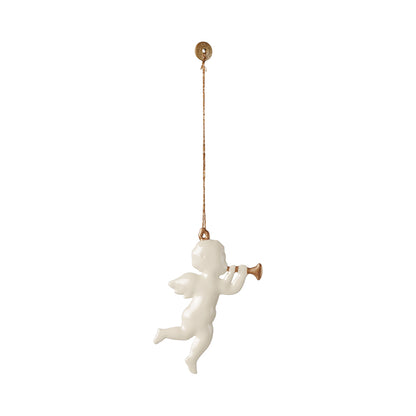 Maileg Christmas Ornament, Gift Box with Metal Hanger – Holy Night, Off-White