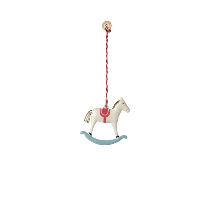 Maileg Christmas Ornament, Gift Box with Metal Hanger – Peter’s Christmas, Red/Blue
