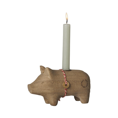 Maileg Candle Holder, Little Pig – Natural