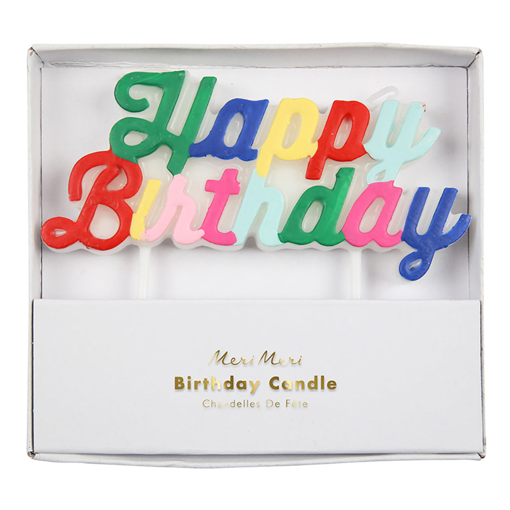 Meri Meri Cake Candles, Happy Birthday - Bright
