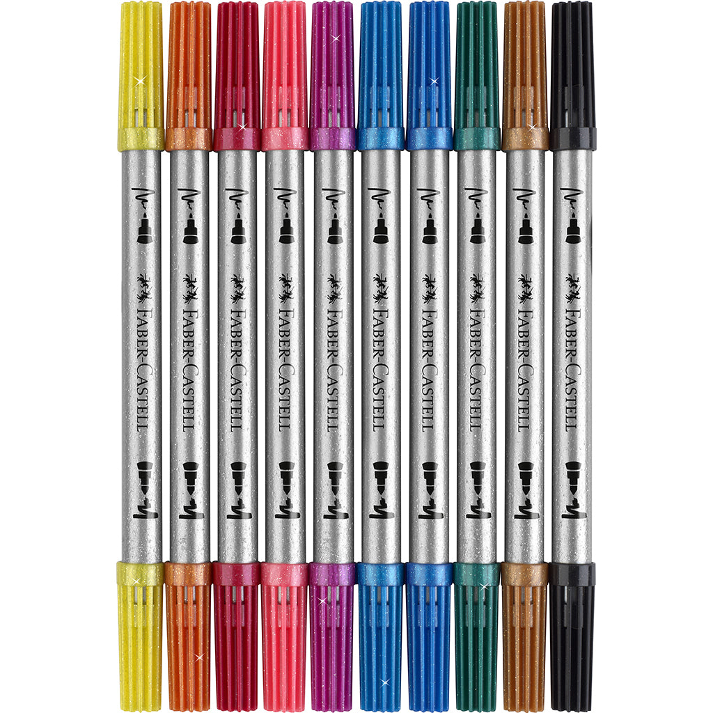 Faber-Castell, Double-Sided Glitter Markers, Box of 10 pcs.