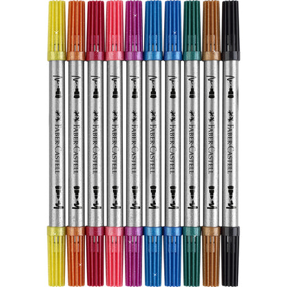 Faber-Castell, Double-Sided Glitter Markers, Box of 10 pcs.