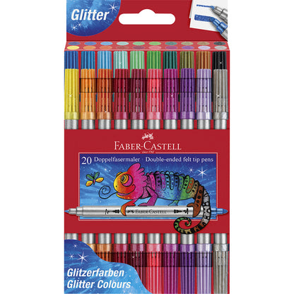 Faber-Castell, Glitter Markers 20 pcs – Double-Sided