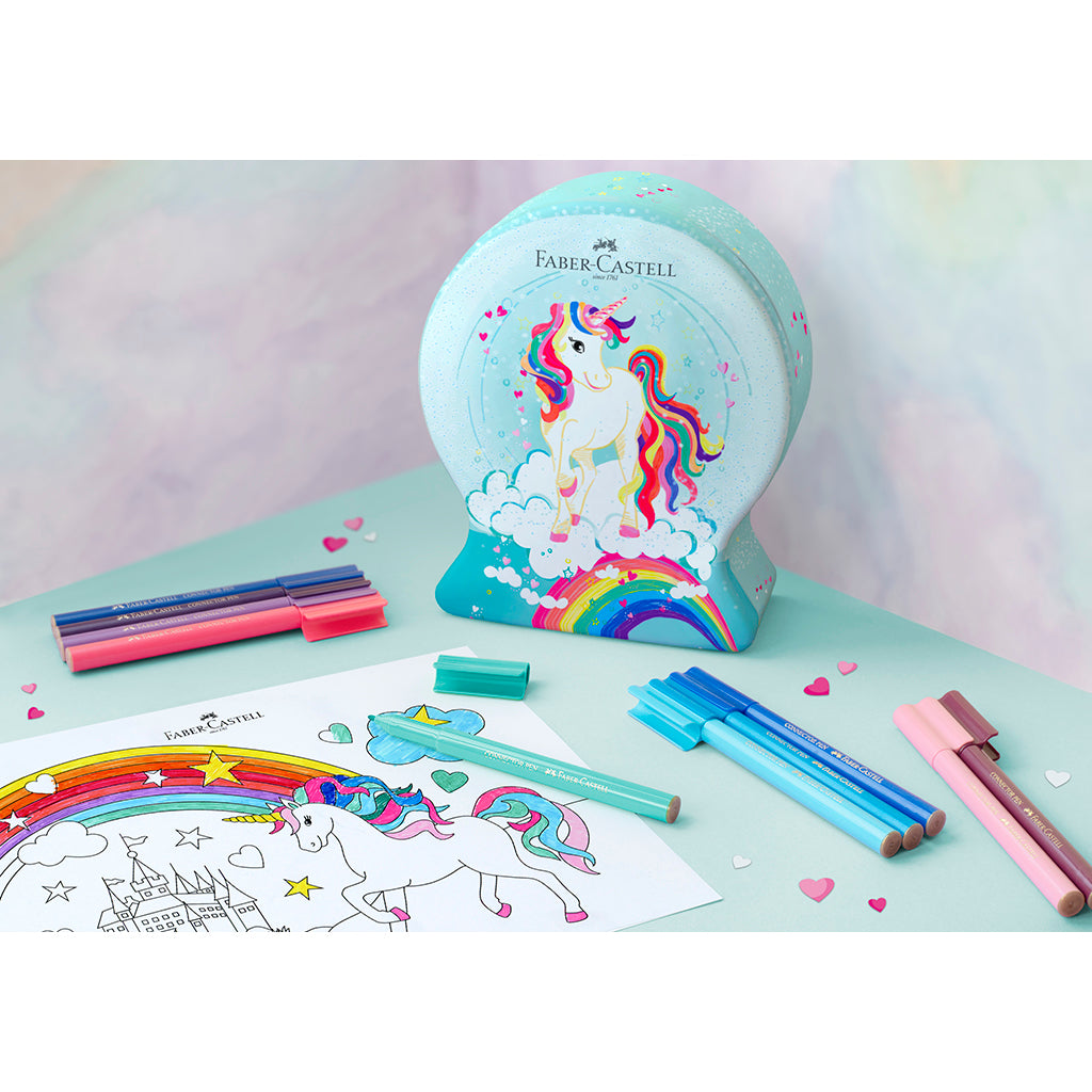 Faber-Castell Metal Case with 33 Felt-Tip Pens - Unicorn