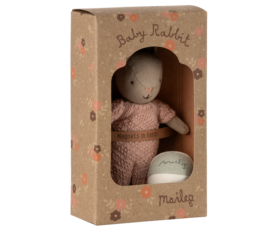 Maileg Bunny Set, Micro - Sand/Pink