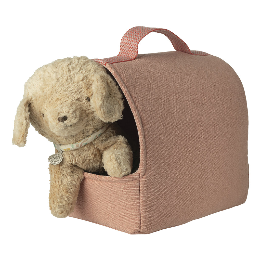 Maileg Pet Carrier, Small – for Plush Puppy – Coral