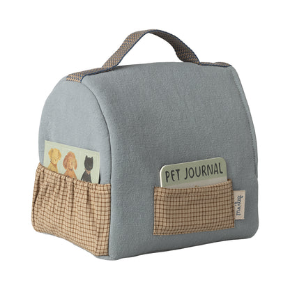 Maileg Pet Carrier, Small, for Plush Puppy - Blue