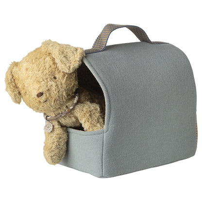 Maileg Pet Carrier, Small, for Plush Puppy - Blue
