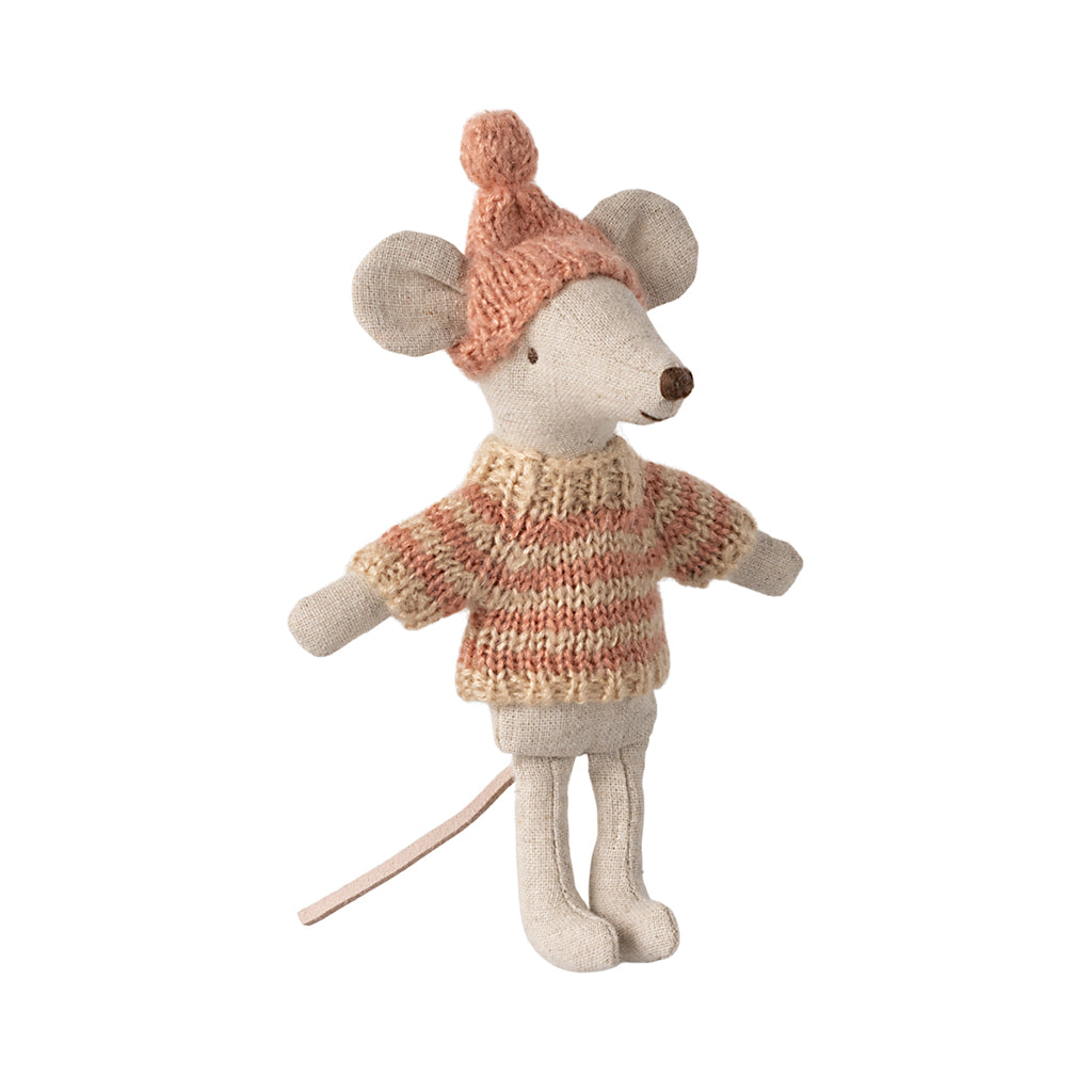 Maileg Doll Clothes for Big Sister/Brother Mouse, Knitted Sweater and Hat